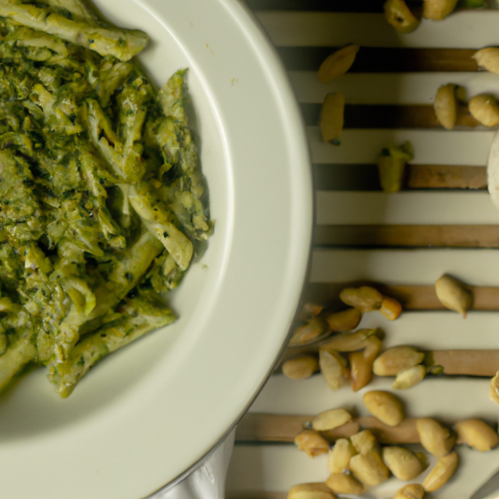Fresh and Zesty Pesto Pasta plated