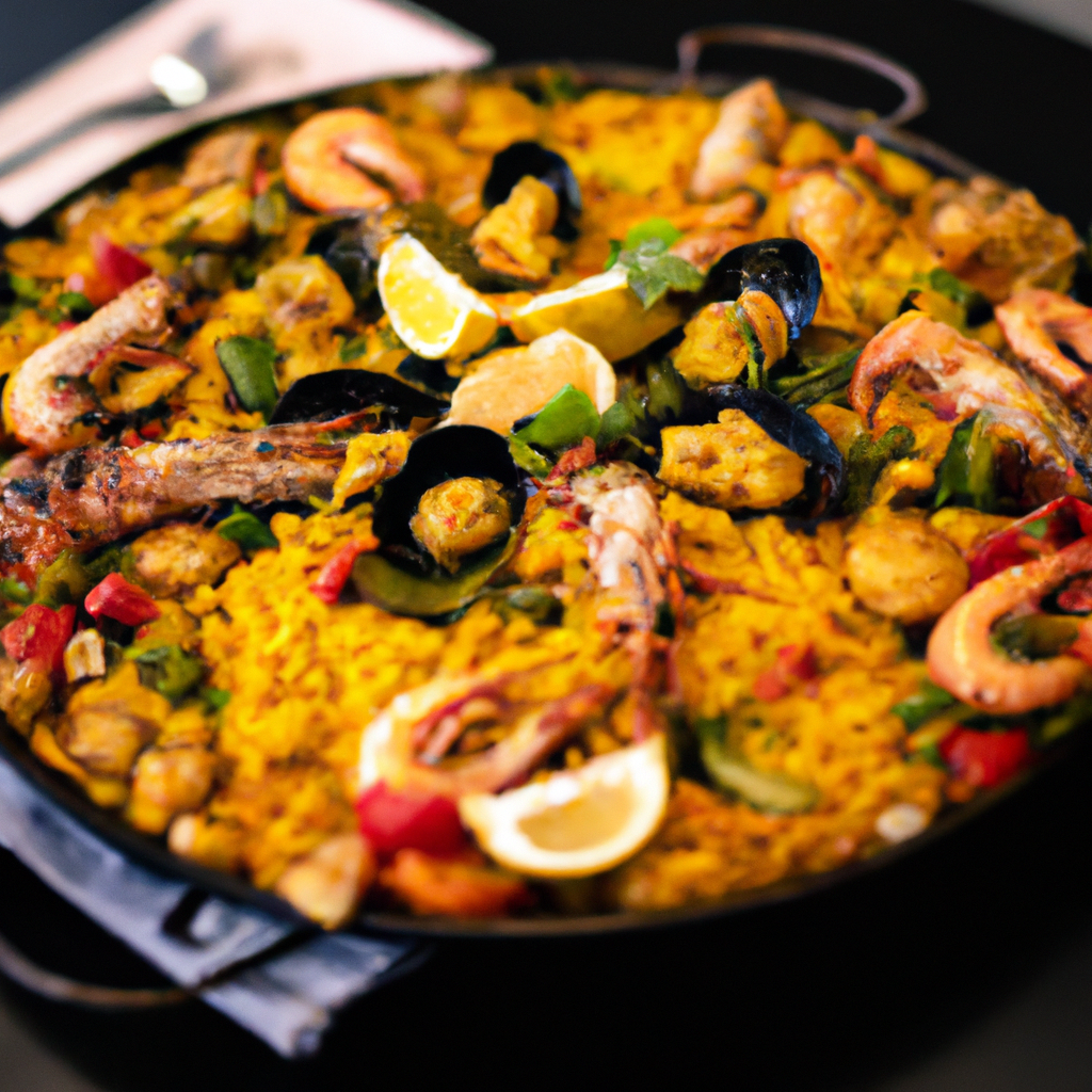 Traditional and Flavorful Paella plated