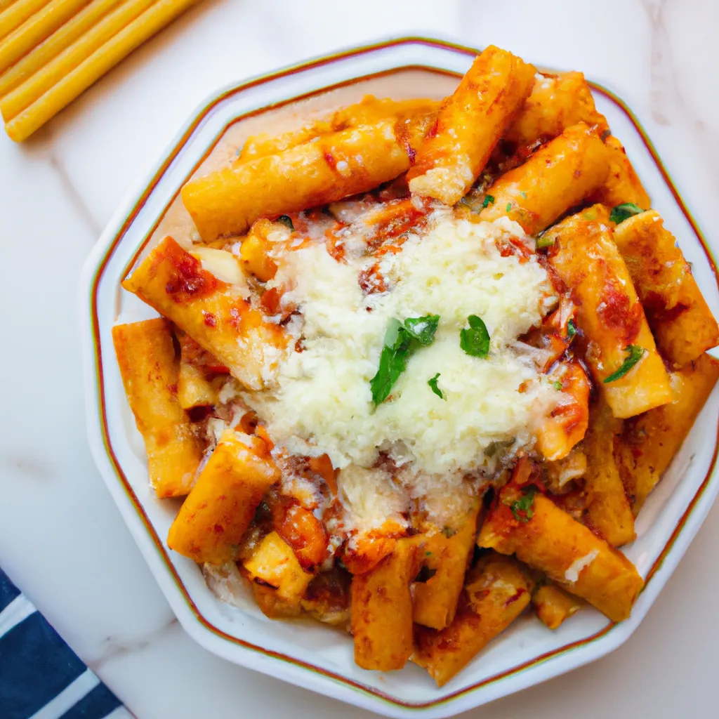 Classic and Delicious Baked Ziti plated